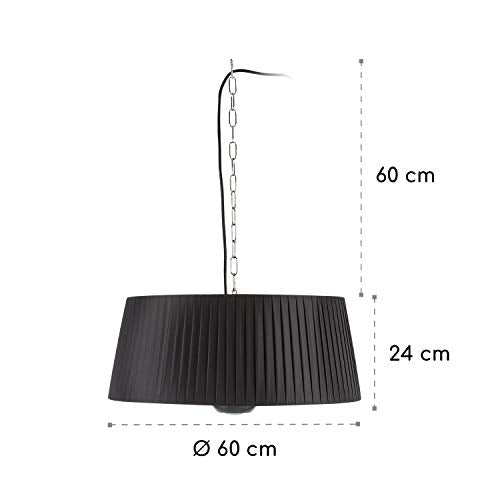 Blumfeldt Venice Heat - Calefactor halógeno infrarrojos, Basado en Carbono, ComfortHeat, Estufa eléctrica, para Exteriores, Mando a Distancia, Posibilidad de colgarlo, 800/1000/1800 W, Negro