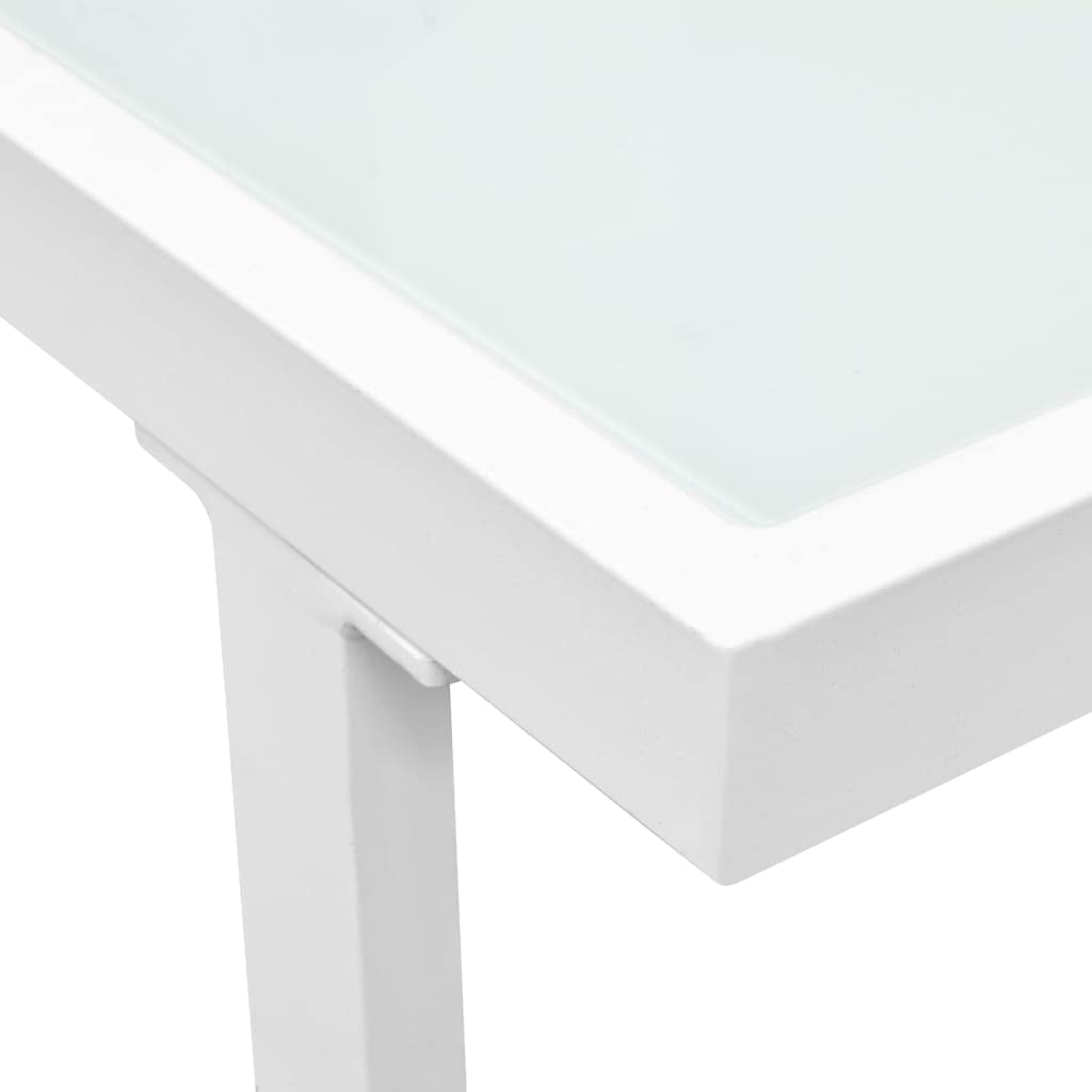 vidaXL Set Muebles Jardín 13 Pzas Aluminio Negro Blanco Sofá Mesa de Exterior