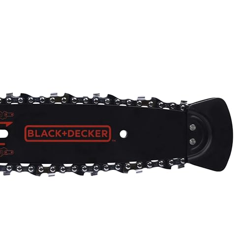 BLACK+DECKER Motosierra a Batería 18V, Batería de litio 2Ah, Espada 20cm, Velocidad Cadena 3,1m/s, Hasta 200 Cortes por Carga, para Poda y Leña - GKC1820L20-QW
