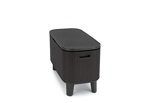 Keter Bevy Bar - Mesa Nevera para Exterior y Jardín, Capacidad 60L, Color Grafito
