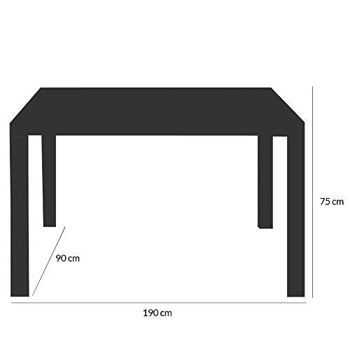 CASARIA Conjunto de Jardín para 8 Personas 1 Mesa y 8 Sillas Apilables de Poliratán Negro Muebles de Exterior