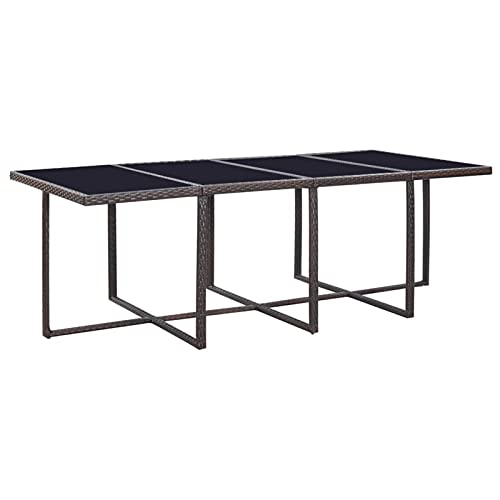 Deufre Conjunto Muebles de Jardín Comedor Jardin de Ratán 13 Piezas Sofa Jardin Exterior Muebles Jardin Exterior Conjunto Jardin para Jardín Terraza Patio Marrón