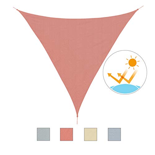 Toldo Vela 3x3x3m Triangulo Color Rojo Sombrilla Parasol Terraza Jardin Camping