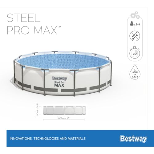 Bestway - Piscina Desmontable Tubular Bestway Steel Pro MAX 305x100 cm con Depuradora Cartucho 1.249 L/H con Escalera