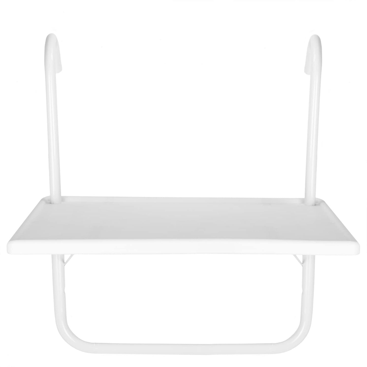 PrimeMatik - Mesa Rectangular de Polipropileno para balcón 52x40cm Blanco