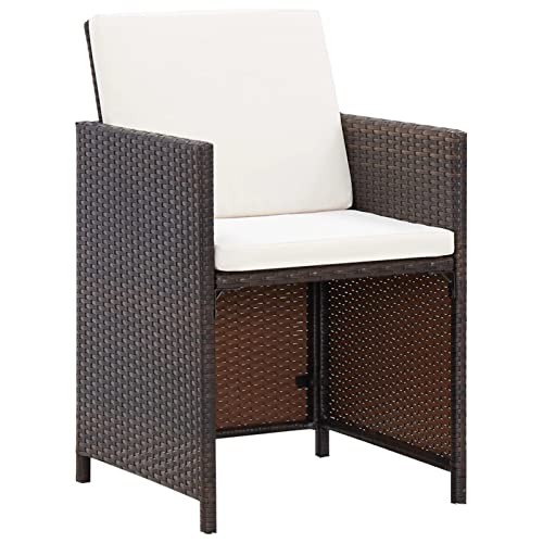 Deufre Conjunto Muebles de Jardín Comedor Jardin de Ratán 13 Piezas Sofa Jardin Exterior Muebles Jardin Exterior Conjunto Jardin para Jardín Terraza Patio Marrón