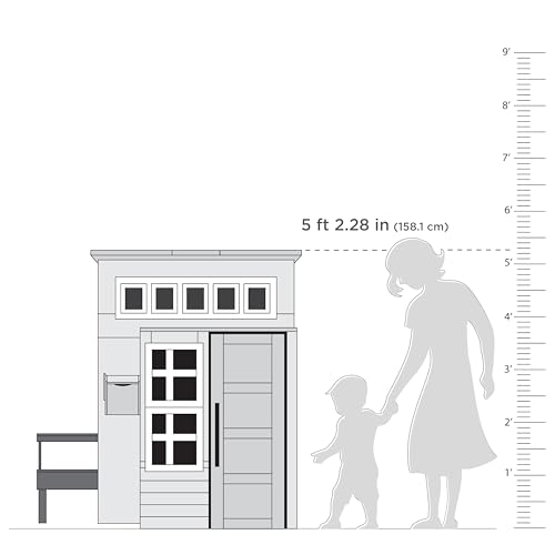 KidKraft Casita Infantil Moderna de Madera con Cocina de Juguete, Mesa y Banco para niños y niñas, casita de Juego para Exterior, jardín o Patio (00182)