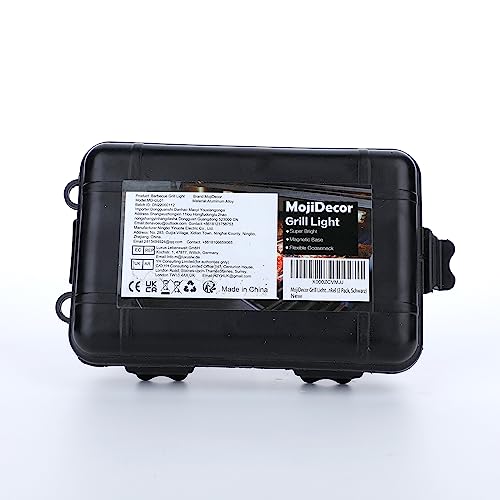 MojiDecor Luz de Parrilla, 2 Unidades MagnéTico 360 Grado Ajustable Llevó LáMpara de Luz con LED para Exteriores, Barbacoa, Accesorio, Negro