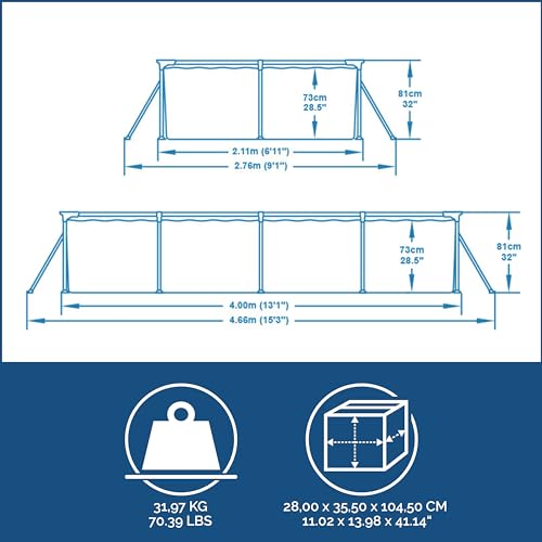 Bestway 56405 - Piscina Desmontable Tubular Infantil Family Splash Frame Pool 400x211x81 cm