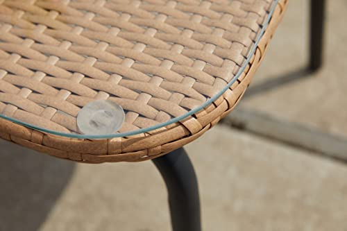METRO Professional Conjunto Jardin Exterior, 4 Piezas, 1 Mesa, 1 sofá, 2 sillones Individuales, poliratán/Acero/poliéster, Cojines para Sofa, Outdoor, Resistente a la Intemperie, marrón/Negro