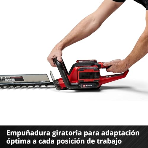 Einhell Cortasetos con batería GE-CH 36/65 Li-Solo Power X-Change (36 V, 65 cm de longitud de corte, 30 mm distancia entre dientes, mango giratorio, colector de recortes, sín batería)