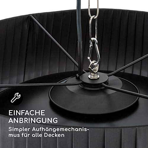 Blumfeldt Venice Heat - Calefactor halógeno infrarrojos, Basado en Carbono, ComfortHeat, Estufa eléctrica, para Exteriores, Mando a Distancia, Posibilidad de colgarlo, 800/1000/1800 W, Negro