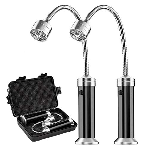 MojiDecor Luz de Parrilla, 2 Unidades MagnéTico 360 Grado Ajustable Llevó LáMpara de Luz con LED para Exteriores, Barbacoa, Accesorio, Negro