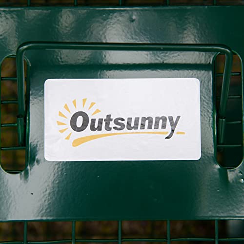 Outsunny Trampa para Animales Vivos con Puerta Jaula de Captura Metálica con Asa para Conejos Visones Pequeños 60x18x20 cm Verde Oscuro
