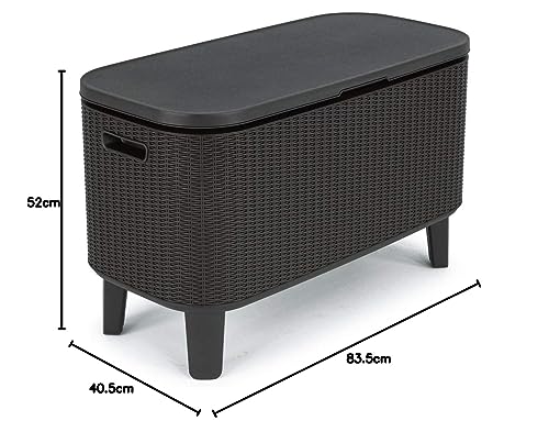 Keter Bevy Bar - Mesa Nevera para Exterior y Jardín, Capacidad 60L, Color Grafito
