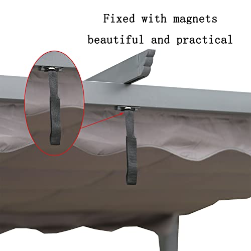 [Actualizado] Angel Living Pérgola de Aluminio con Techo Retráctil, Pabellón con Diseño Elegante, Cenador con Tela de Poliéster Resistente al Agua y a UV, Uso para el Exterior (3 x 4, Gris)