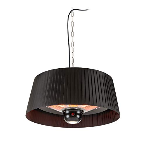 Blumfeldt Venice Heat - Calefactor halógeno infrarrojos, Basado en Carbono, ComfortHeat, Estufa eléctrica, para Exteriores, Mando a Distancia, Posibilidad de colgarlo, 800/1000/1800 W, Negro