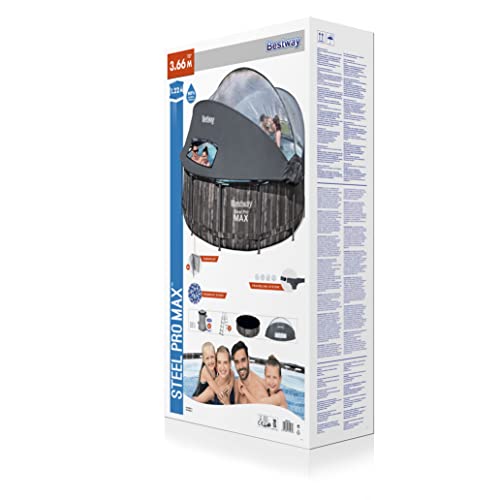 BESTWAY Piscina Desmontable Tubular Steel Pro 366x366x122 cm Marrón