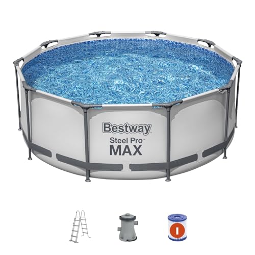 Bestway - Piscina Desmontable Tubular Bestway Steel Pro MAX 305x100 cm con Depuradora Cartucho 1.249 L/H con Escalera