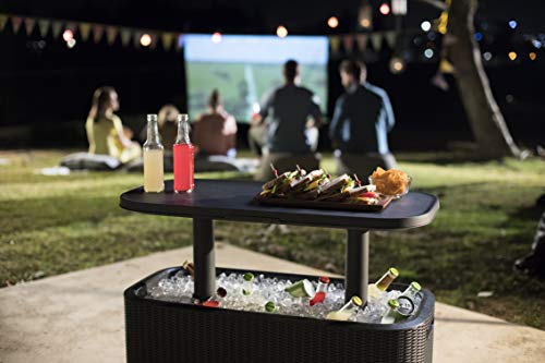 Keter Bevy Bar - Mesa Nevera para Exterior y Jardín, Capacidad 60L, Color Grafito