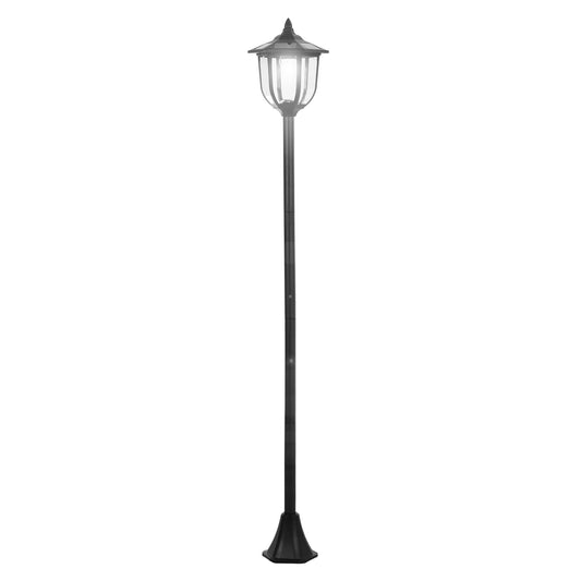 Outsunny Farola Solar con Panel Solar a Cargar Batería Protección al Ambiente 6 LED Perfecto para Noche Encendido Automático Autonomía de 6 Horas Instalar Fácil Negro Ø26,5 x 177cm
