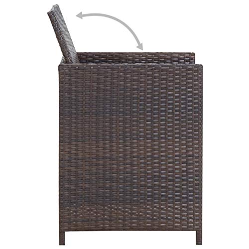 Deufre Conjunto Muebles de Jardín Comedor Jardin de Ratán 13 Piezas Sofa Jardin Exterior Muebles Jardin Exterior Conjunto Jardin para Jardín Terraza Patio Marrón