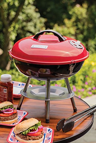 Cuisinart CCG-190RB Parrilla de carbón portátil de acero, 14", Rojo