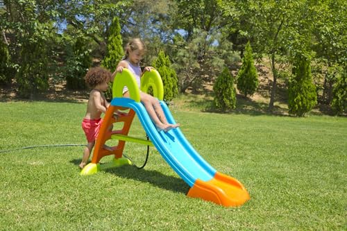 FEBER - Tobogán Slide Plus con Agua con hueco para la poner la manguera,escaleras antideslizantes,multicolor, de resistencia y fácil montaje, para niños de 2 y 7 años, FAMOSA(800009001)Versión previa