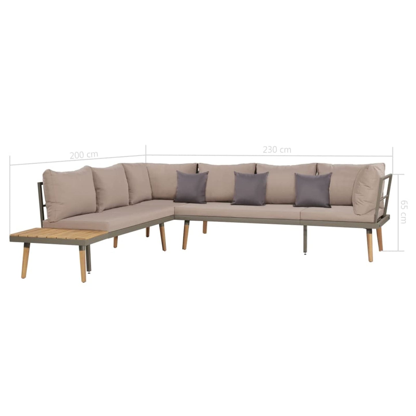 Festnight Conjuntos de Muebles de Jardín Exterior 4 Piezas, Sofá Exterior,Conjunto de Jardín de Madera Acacia, Muebles de Terraza,Sofa Jardin Exterior con Cojines para Jardín Terraza (Marrón y Gris)