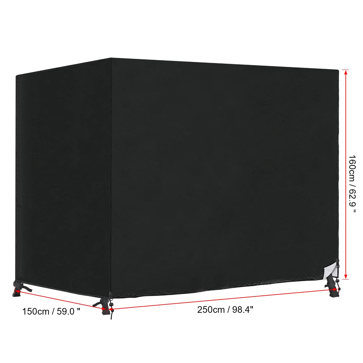 SanGlory 3-4 Plazas Funda para Columpio de Jardin, Cubierta de Columpio Exterior, Funda Columpio Jardin Impermeable, Funda Protectora para Balancin con 2 Cremalleras, 250x150x160cm