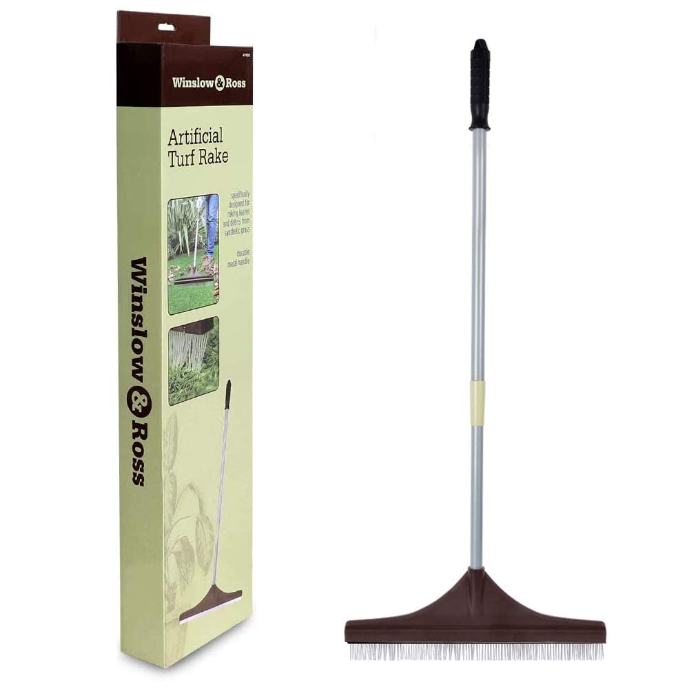 Winslow&Ross Rastrillo de césped Artificial, Mango telescópico Reforzado, Cepillo de césped Artificial, Escoba de jardín, Escoba de Mano, Mango telescópico, Mango de Acero