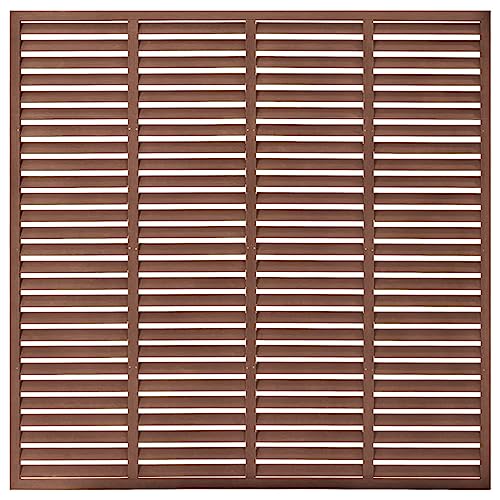 vidaXL Valla de Lamas Listones Panel Cerca sin Poste Repuesto Sombra Patio Jardín Persianas Pantalla Cortavientos Biombo WPC Marrón 180x180 cm