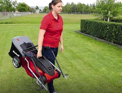 Einhell GC-EM 1536 - Cortacésped eléctrico (1500 W, altura de corte 5 niveles | 25-65 mm , ancho de corte 36 cm, hasta 600m² de jardín, 38L de capacidad de bolsa) (ref.3400150)