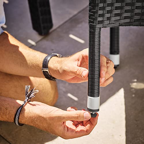 CASARIA Conjunto de Jardín para 8 Personas 1 Mesa y 8 Sillas Apilables de Poliratán Negro Muebles de Exterior