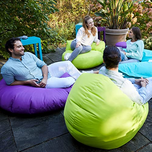 Lumaland Puff Pera Redondo Grande 120 x 80 x 75 cm | Sillón Relax Impermeable para Interior & Exterior | Mueble Ideal para Salón, Jardin y Terraza | con Relleno Incluido 300l [Turquesa]