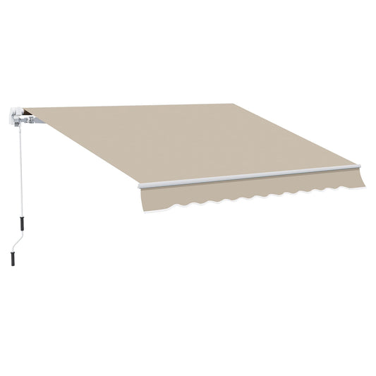 Outsunny Toldo para Patio Balcón Terraza y Jardín con Brazo articulado de Aluminio y Tela de Poliéster de 280g/m2 400x250cm (Marrón)