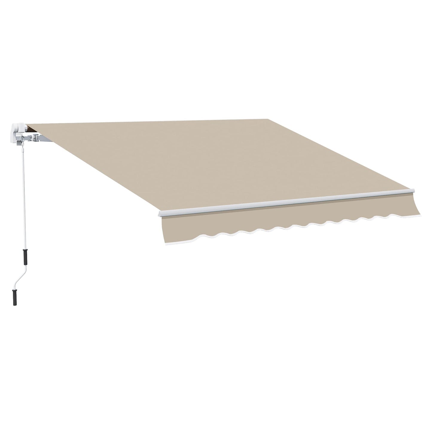 Outsunny Toldo para Patio Balcón Terraza y Jardín con Brazo articulado de Aluminio y Tela de Poliéster de 280g/m2 400x250cm (Marrón)