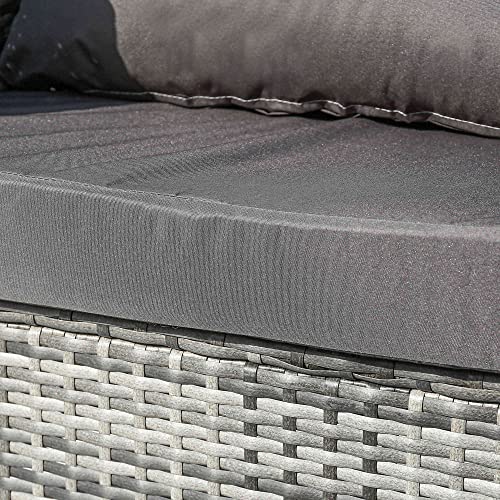 KecDuey Conjunto de Muebles de Jardin Muebles Lounge de jardín, sofá esquinero, Juego de sofás con Cojines de Asiento y Respaldo (Gris)