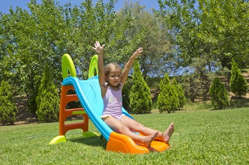 FEBER - Tobogán Slide Plus con Agua con hueco para la poner la manguera,escaleras antideslizantes,multicolor, de resistencia y fácil montaje, para niños de 2 y 7 años, FAMOSA(800009001)Versión previa