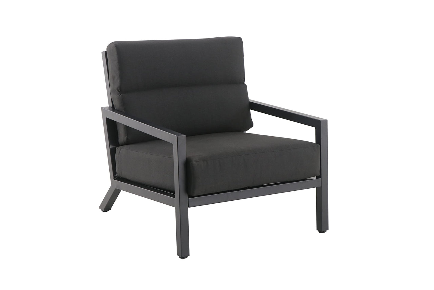 Tarrington House Sofa Set Numundo, aluminio/poliéster/vidrio, cojines incluidos, tablero con apariencia de piedra, negro, 4 piezas