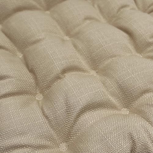 Meishida Pack de 6 Cojines para Sillas de Exterior e Interior Reversibles 40 x 40 x 7 cm, con Correas de Sujeción (Beige)