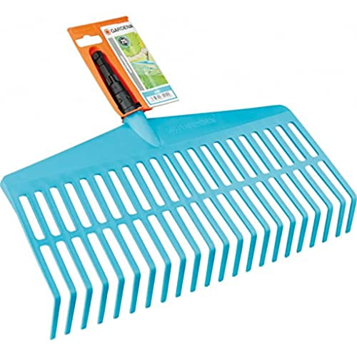 Gardena Combisystem 3101-20 - Rastrillo práctico Cepillo de púas para Barrer Hojas y césped Cortado, con robustas púas de plástico, Ancho de Trabajo 43 cm