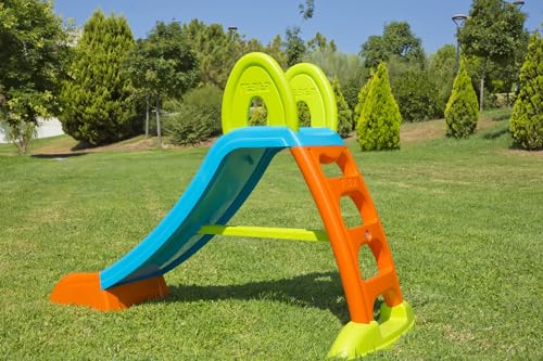 FEBER - Tobogán Slide Plus con Agua con hueco para la poner la manguera,escaleras antideslizantes,multicolor, de resistencia y fácil montaje, para niños de 2 y 7 años, FAMOSA(800009001)Versión previa