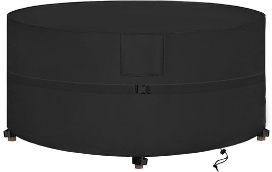 SIRUITON Ø190X80cm Funda para Mesa de Jardin Impermeable, Anti-UV 420D Protectora Redonda Mueble de Exterior Impermeable Fundas Oxford ,10000 Pa Funda Mesa Jardín Redonda