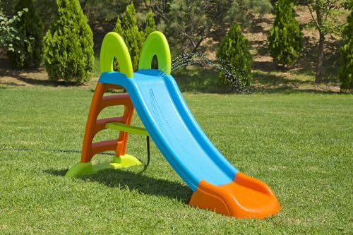 FEBER - Tobogán Slide Plus con Agua con hueco para la poner la manguera,escaleras antideslizantes,multicolor, de resistencia y fácil montaje, para niños de 2 y 7 años, FAMOSA(800009001)Versión previa