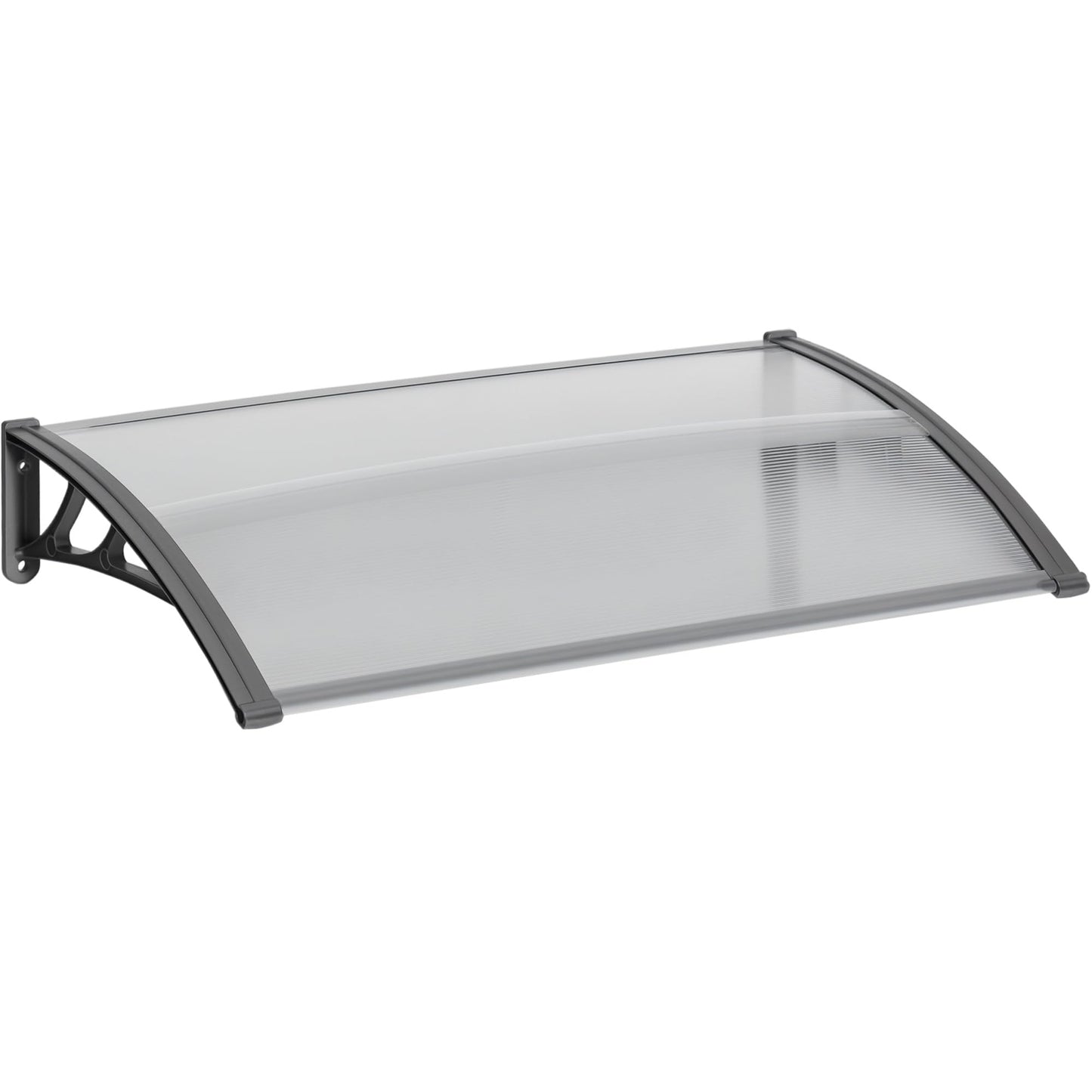 Outsunny Tejadillo de Protección 110x60 cm Marquesina Exterior para Puertas y Ventanas contra Sol y Lluvia con Soporte de PP Policarbonato Transparente