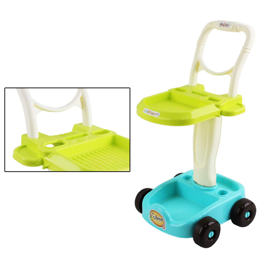 deAO- Juego de 26 Herramientas de jardinería Carrito con rastrillo, Pala, regadera, Cubo y Accesorios de jardín incluidos, Divertido Juguete Educativo para niños, Multicolor, Medium (FTAL-GRDN)