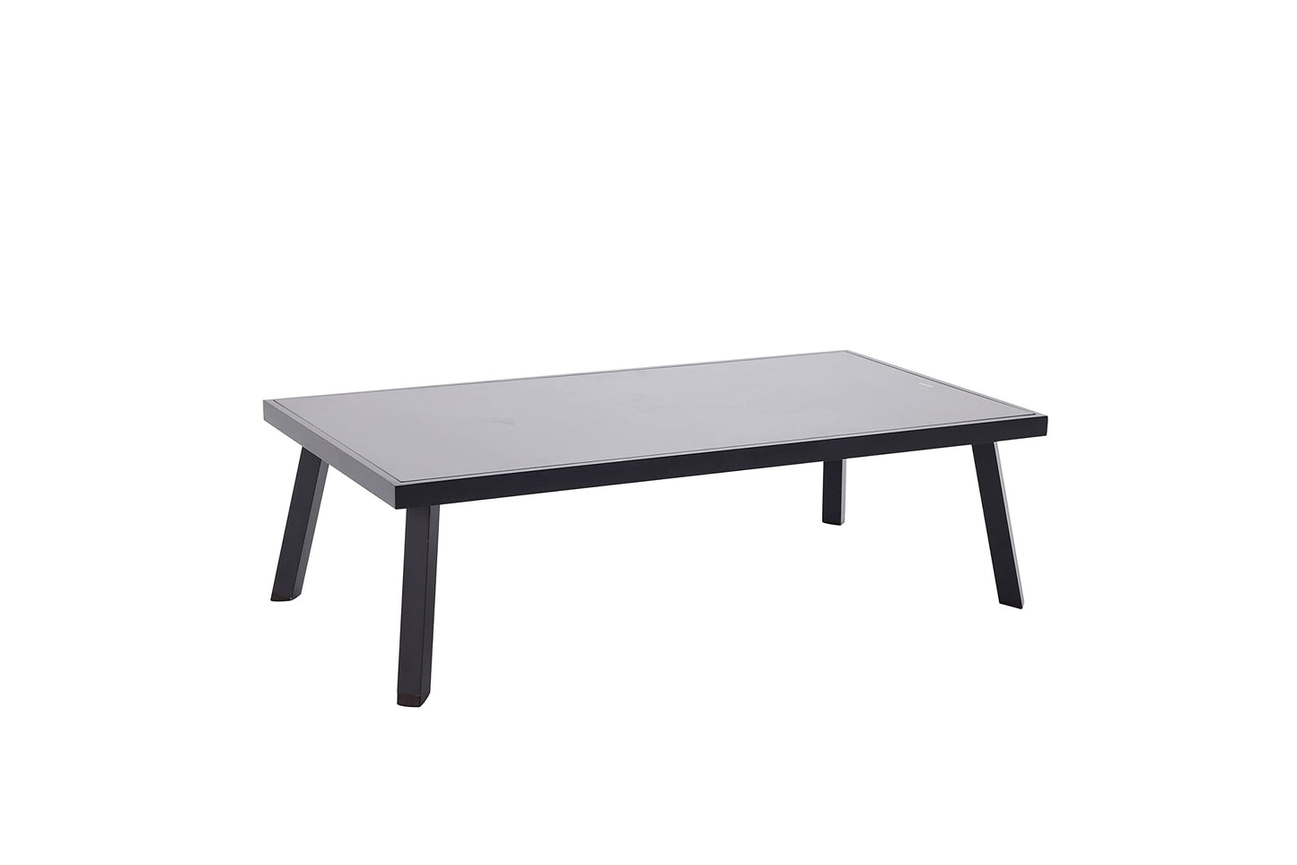 Tarrington House Sofa Set Numundo, aluminio/poliéster/vidrio, cojines incluidos, tablero con apariencia de piedra, negro, 4 piezas