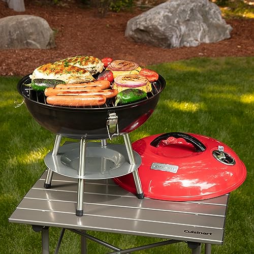 Cuisinart CCG-190RB Parrilla de carbón portátil de acero, 14", Rojo