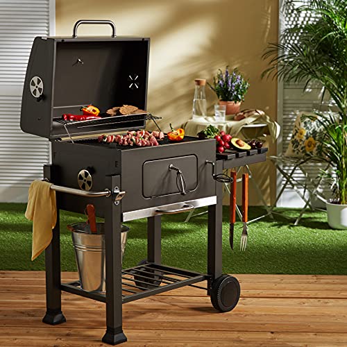 Tepro Toronto Click - Barbacoa de carbón, antracita y acero inoxidable